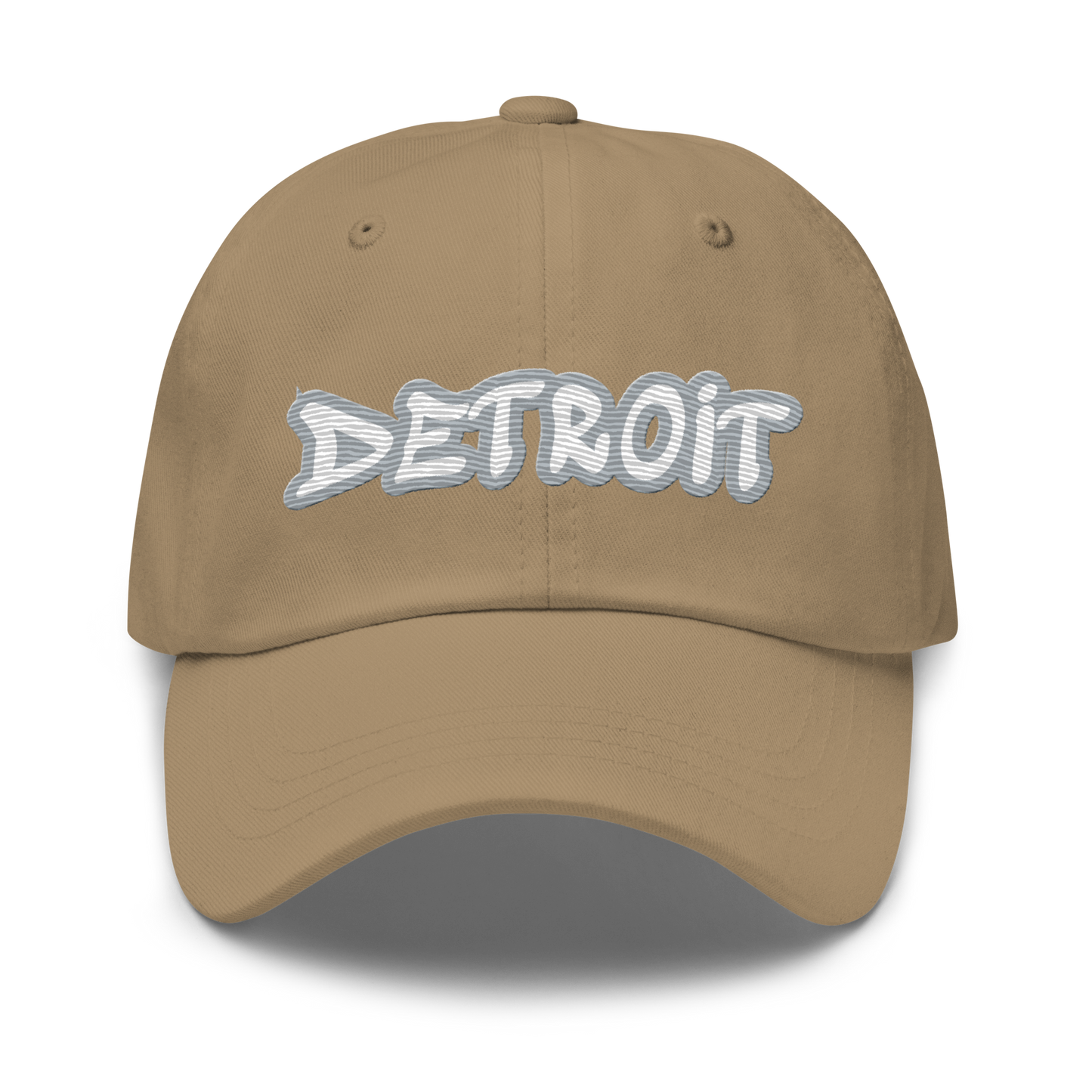 'Detroit' Dad Hat (Silver Tag Font)