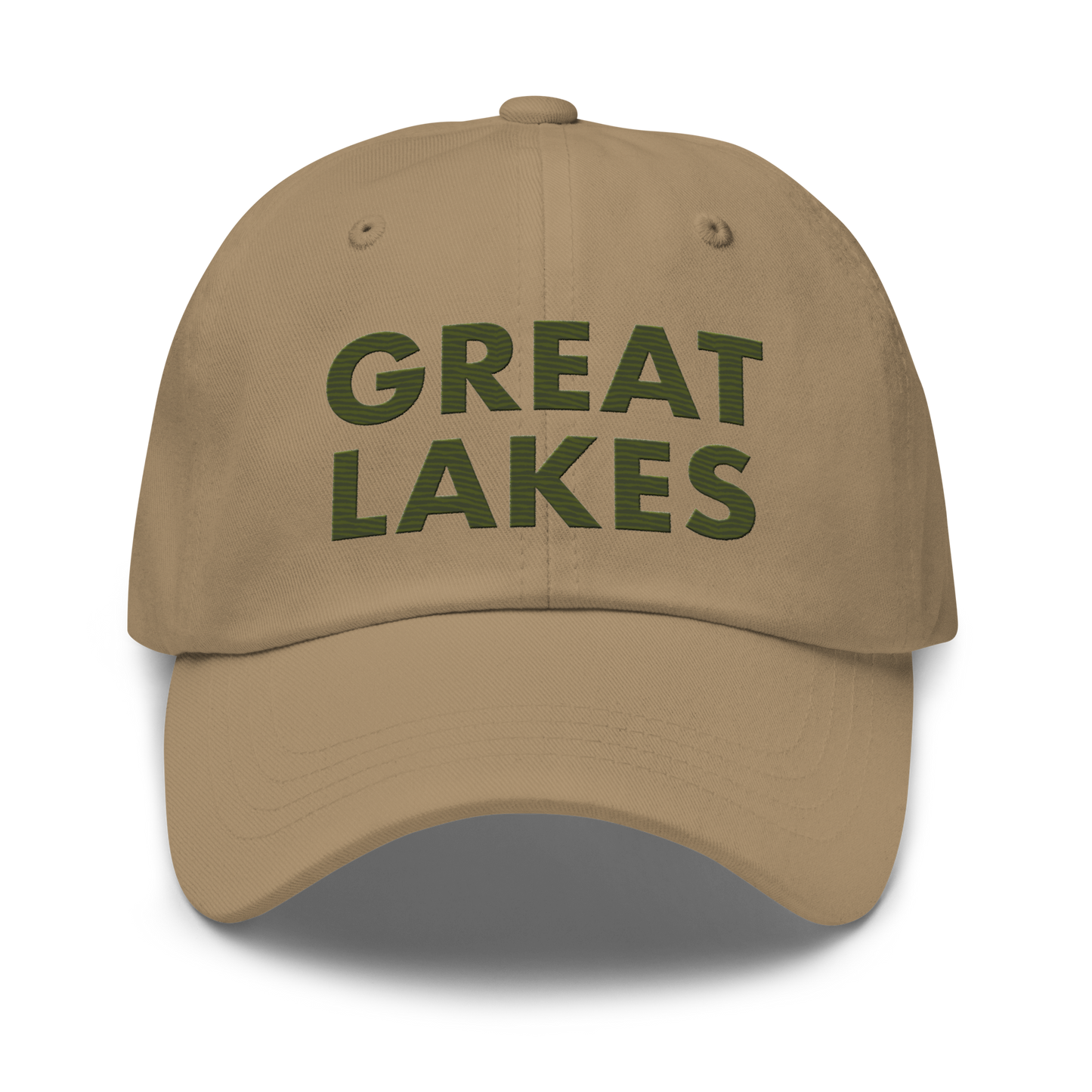 'Great Lakes' Dad Hat (Geometric Sans Font) | Army Green