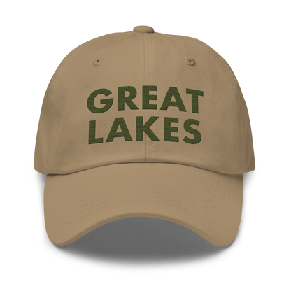 'Great Lakes' Dad Hat (Geometric Sans Font) | Army Green