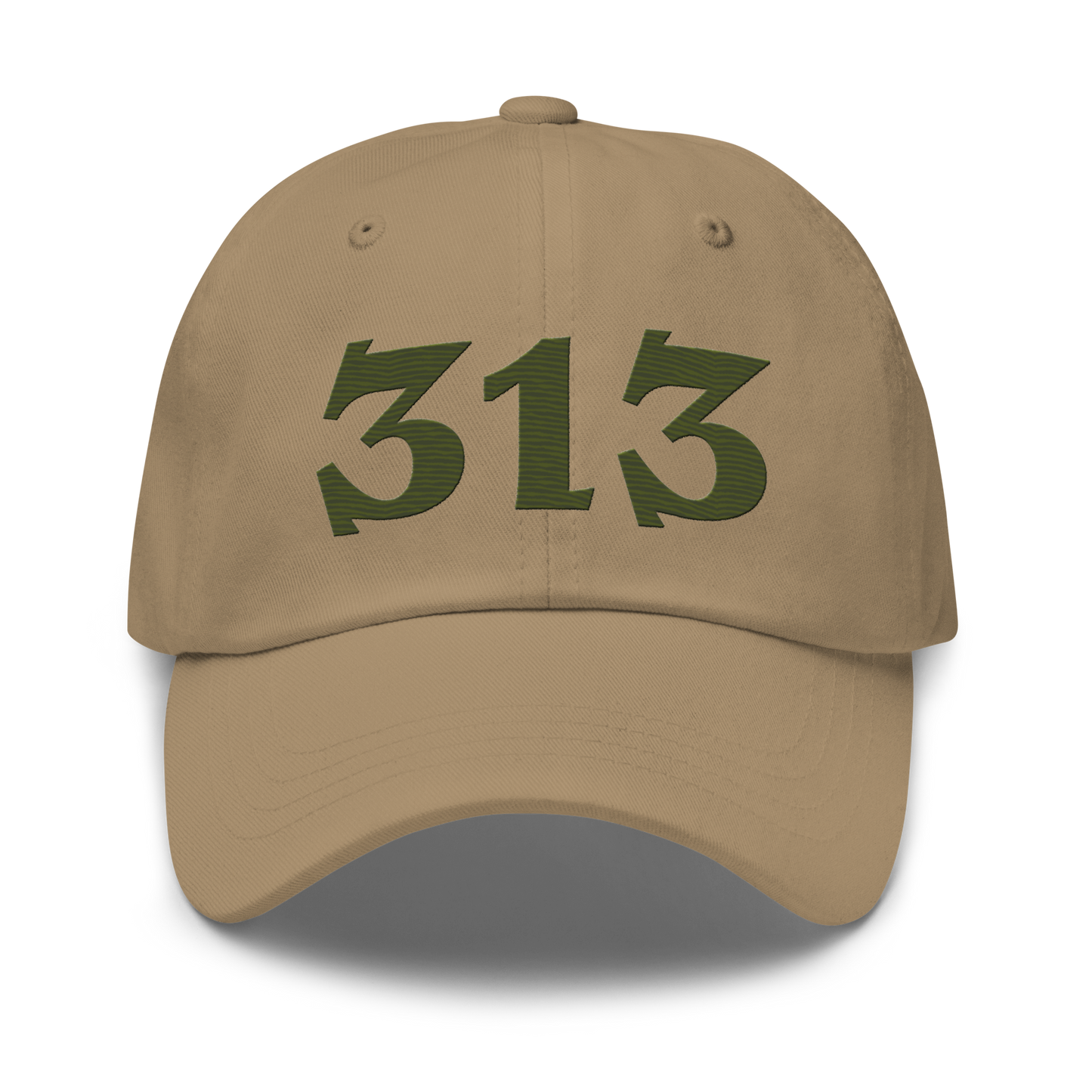 Detroit '313' Dad Hat (Angry Font) | Army Green