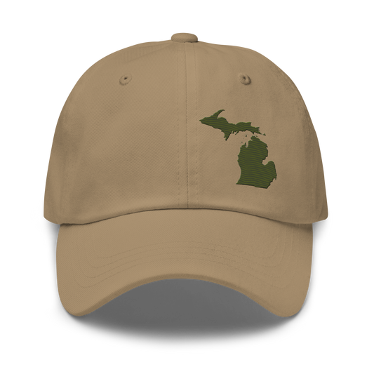 Michigan Dad Hat | Army Green Outline