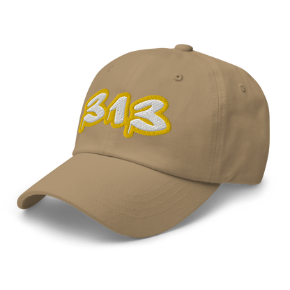 Detroit '313' Dad Hat (Tag Font w/ Gold Stroke)