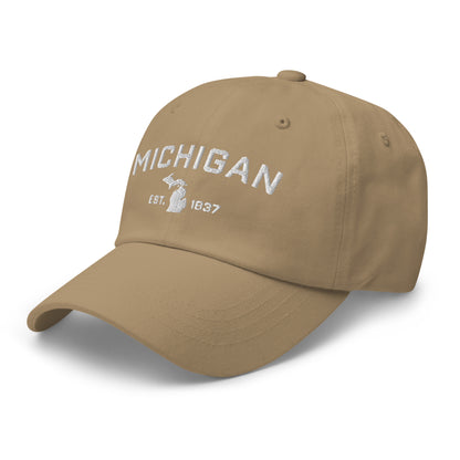 'Michigan EST 1837' Dad Hat (Athletic Font)