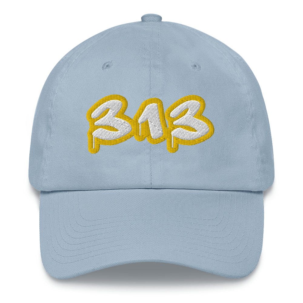 Detroit '313' Dad Hat (Tag Font w/ Gold Stroke)