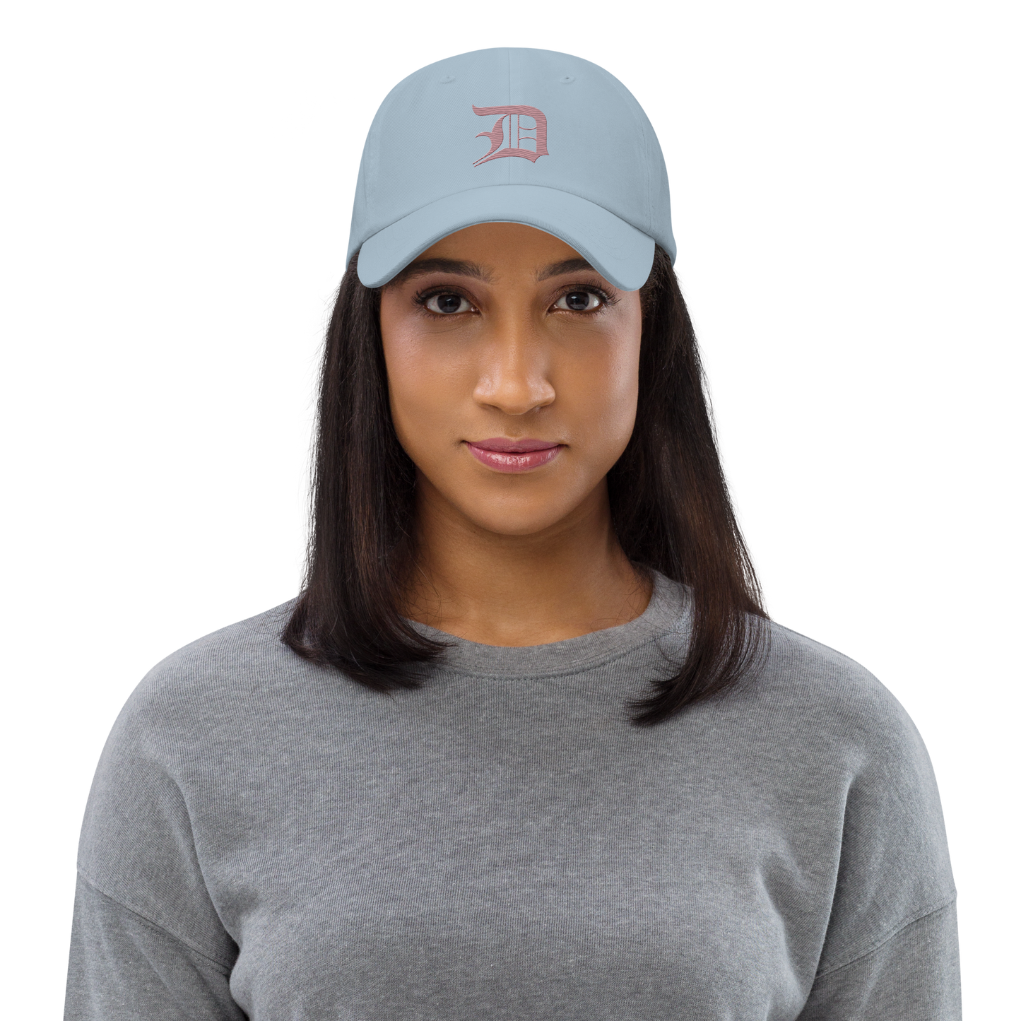 Detroit 'Old English D' Dad Hat (Cherry Blossom Pink)