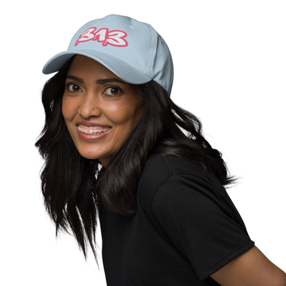 Detroit '313' Dad Hat (Rhodochrosite Pink Tag Font)