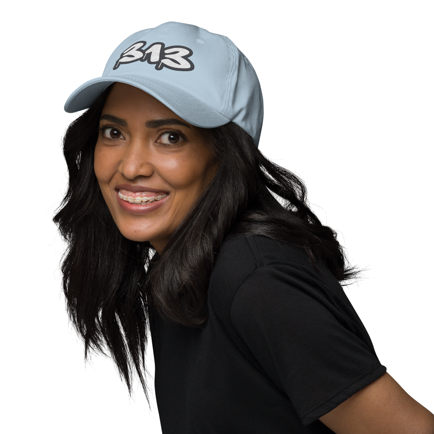 Detroit '313' Dad Hat (Iron Ore Grey Tag Font)