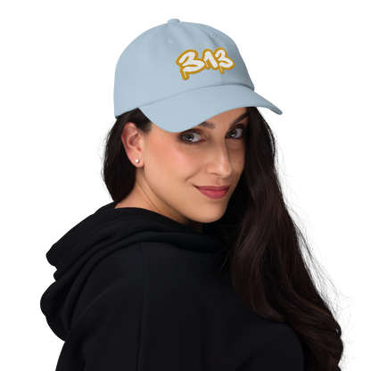 Detroit '313' Dad Hat (Gold Tag Font)