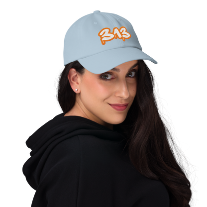 Detroit '313' Dad Hat (Orange Tag Font)