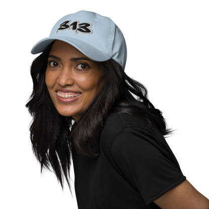 Detroit '313' Dad Hat (Black/White Tag Font)