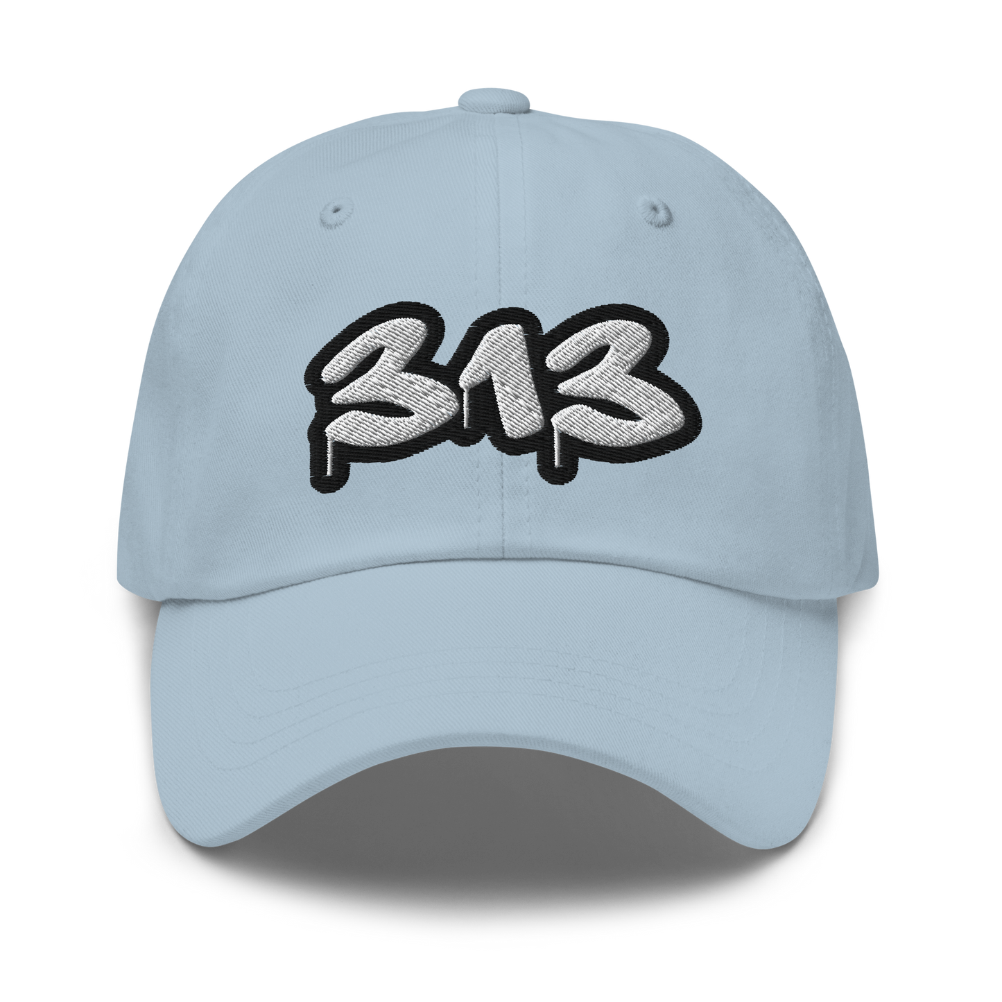 Detroit '313' Dad Hat (White/Black Tag Font)