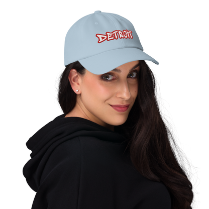 'Detroit' Dad Hat (Aliform Red Tag Font)