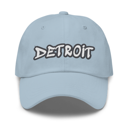 'Detroit' Dad Hat (Iron Ore Grey Tag Font)