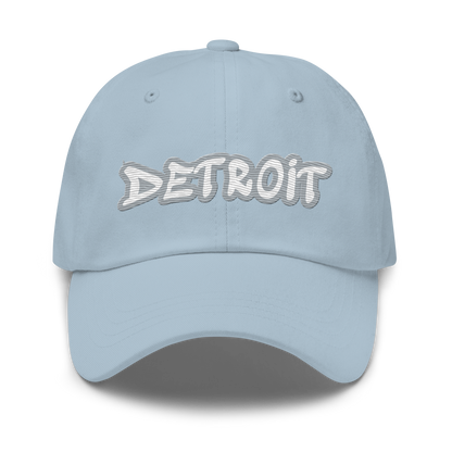 'Detroit' Dad Hat (Silver Tag Font)