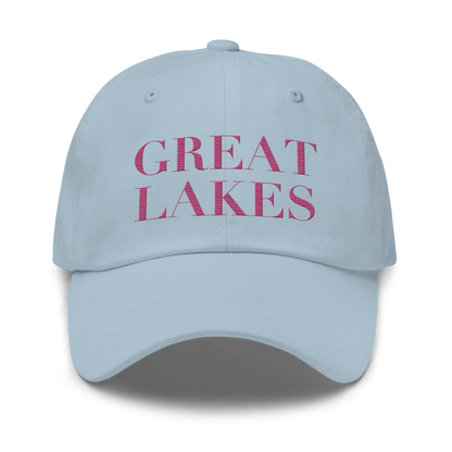 'Great Lakes' Dad Hat (Didone Font) | Apple Blossom Pink