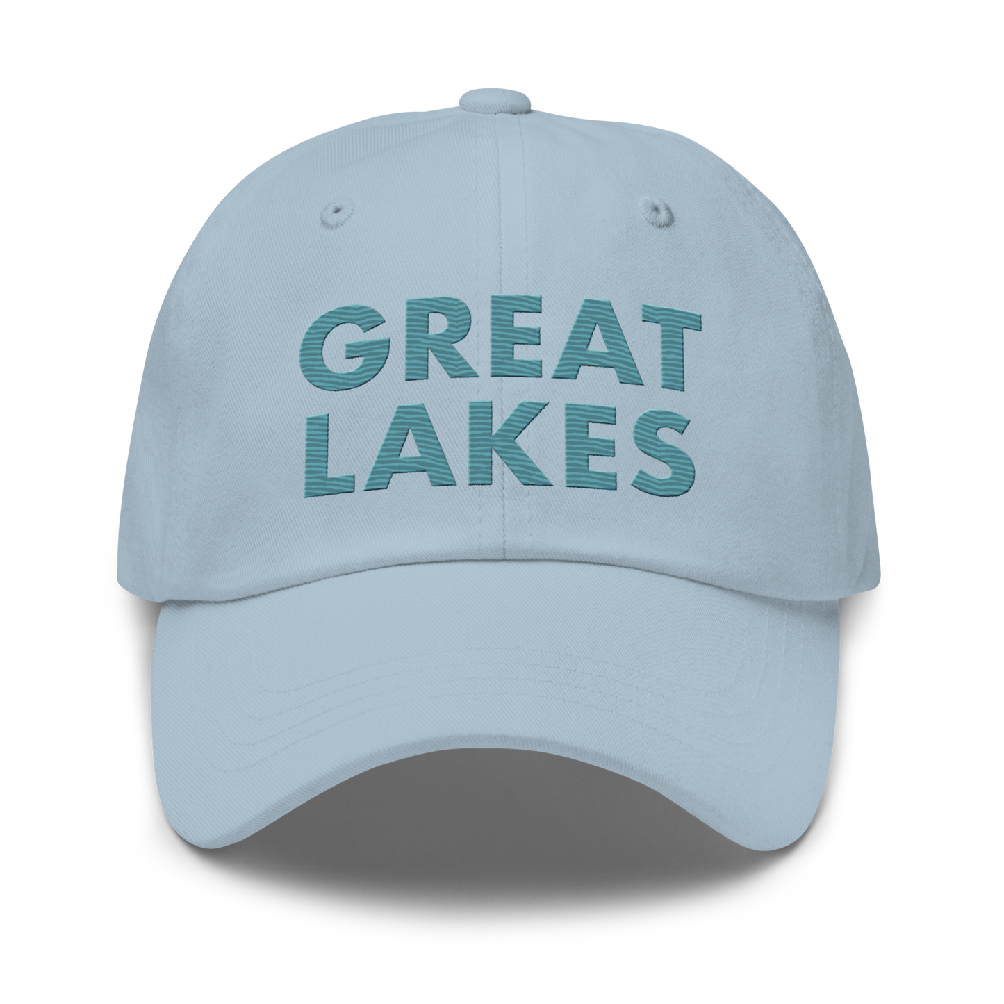 'Great Lakes' Dad Hat (Geometric Sans Font) | Huron Blue