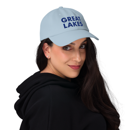 'Great Lakes' Dad Hat (Geometric Sans Font) | Bourbon Blue