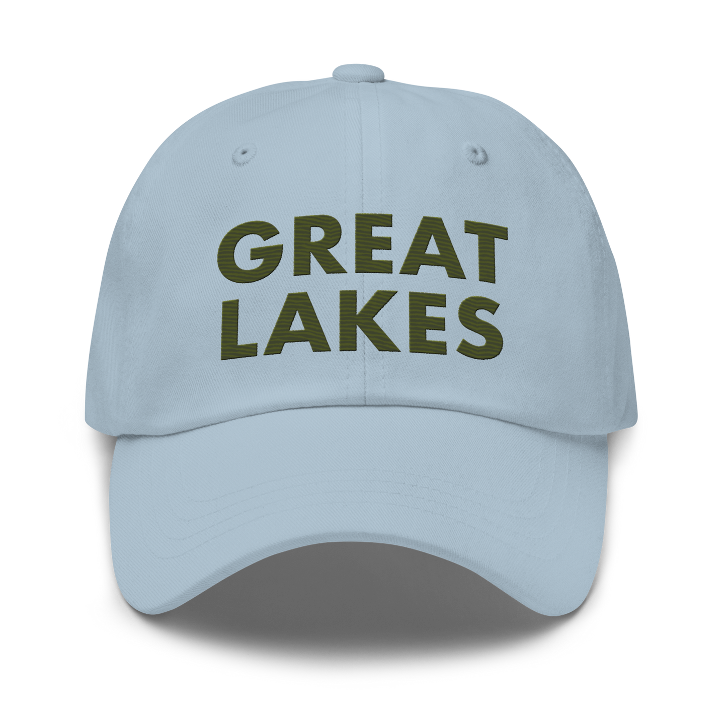 'Great Lakes' Dad Hat (Geometric Sans Font) | Army Green