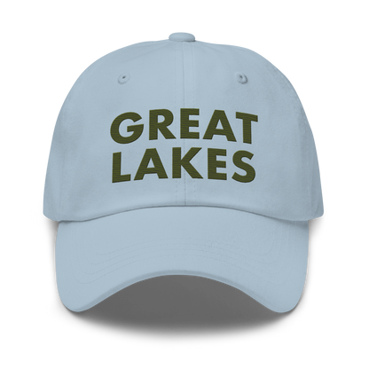 'Great Lakes' Dad Hat (Geometric Sans Font) | Army Green