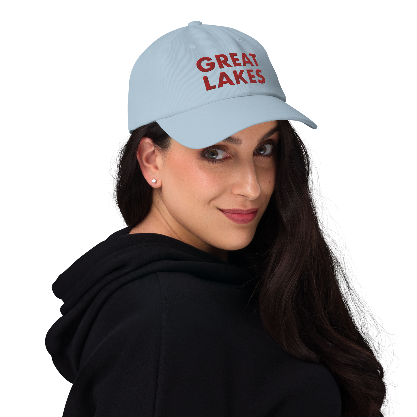 'Great Lakes' Dad Hat (Geometric Sans Font) | Thimbleberry Red