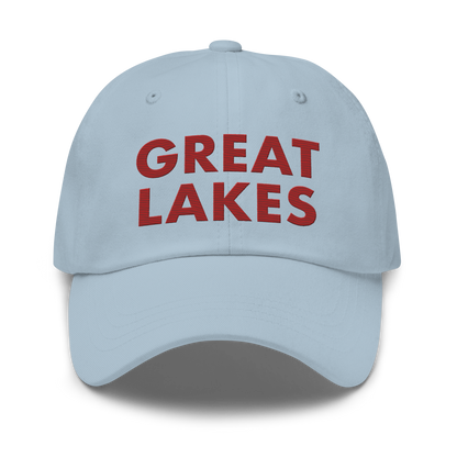 'Great Lakes' Dad Hat (Geometric Sans Font) | Thimbleberry Red