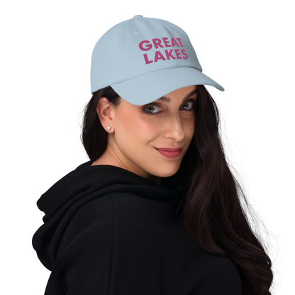 'Great Lakes' Dad Hat (Geometric Sans Font) | Apple Blossom Pink