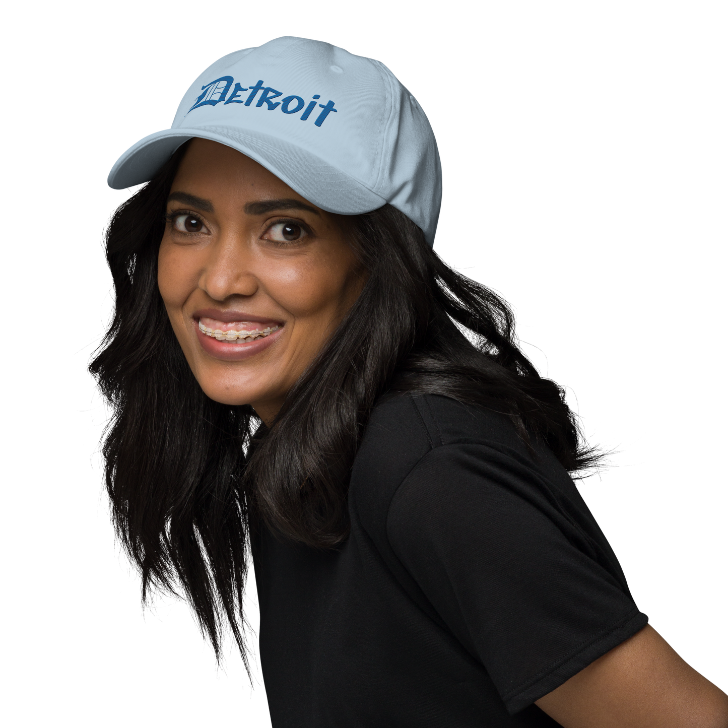 'Detroit' Dad Hat (OED Tag Font) | Azure