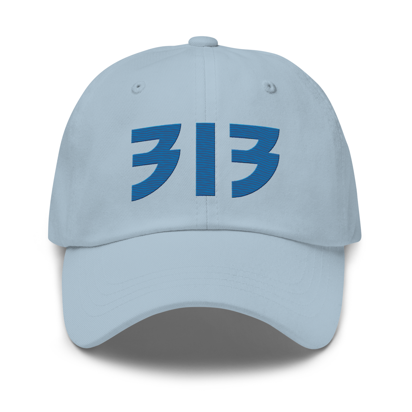 Detroit '313' Dad Hat (Glam Rock Font) | Azure