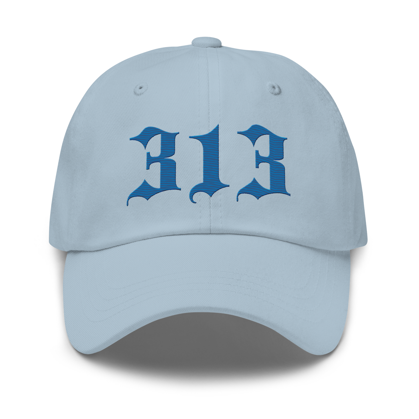 Detroit '313' Dad Hat (Old English Font) | Azure