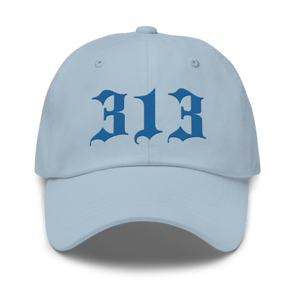 Detroit '313' Dad Hat (Old English Font) | Azure