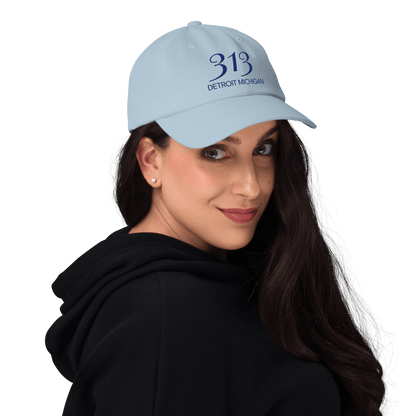 '313 Detroit Michigan' Dad Hat | Bourbon Blue