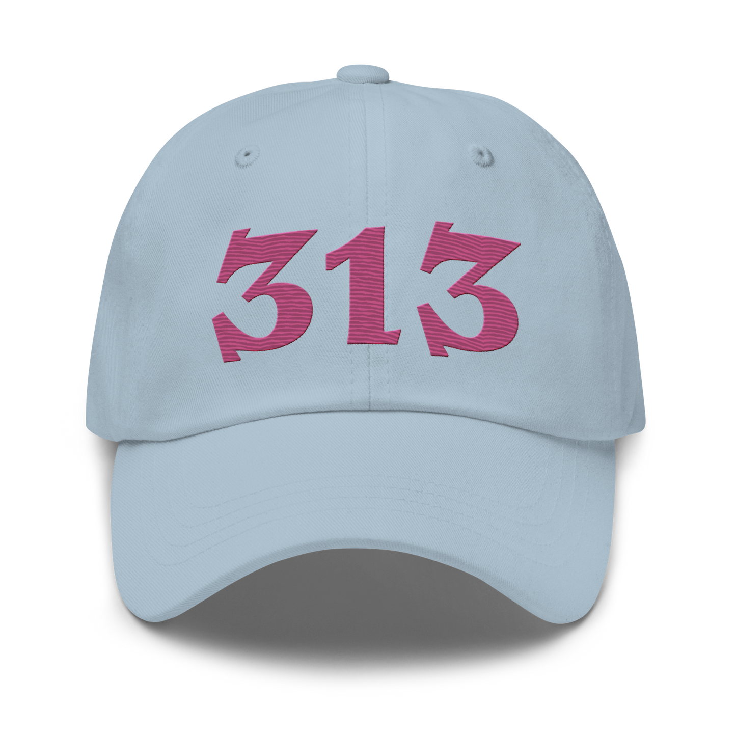 Detroit '313' Dad Hat (Angry Font) | Apple Blossom Pink