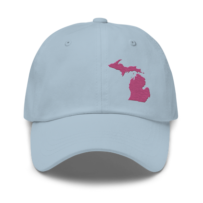 Michigan Dad Hat | Apple Blossom Pink Outline