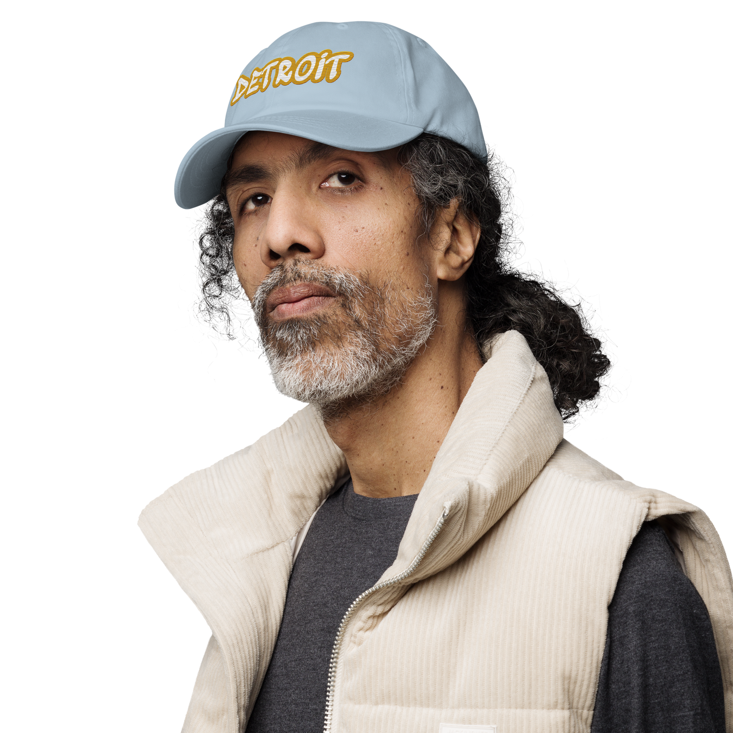 'Detroit' Dad Hat (Gold Tag Font)