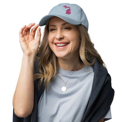 Michigan Dad Hat | Apple Blossom Pink Outline