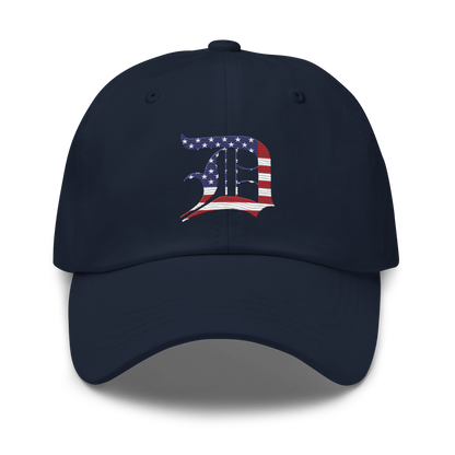 Detroit 'Old English D' Dad Hat (Patriotic Edition)