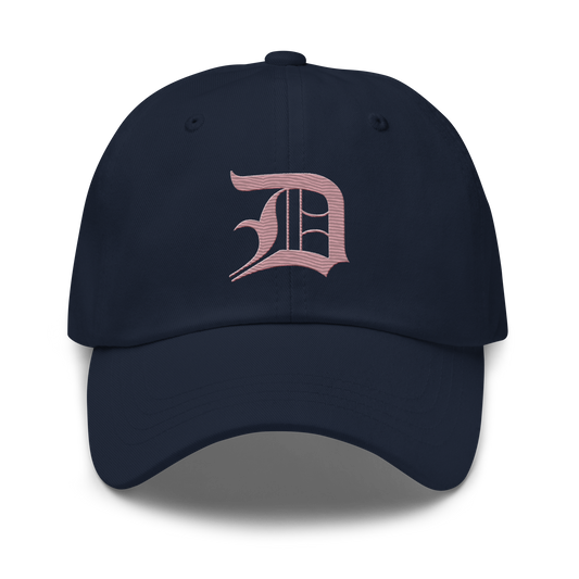 Detroit 'Old English D' Dad Hat (Cherry Blossom Pink)