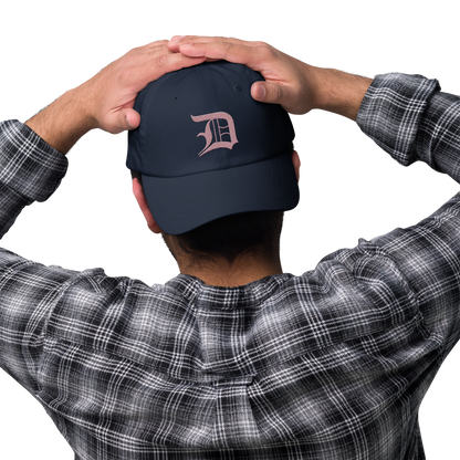 Detroit 'Old English D' Dad Hat (Cherry Blossom Pink)