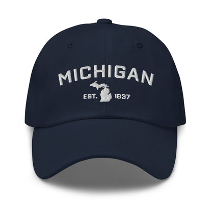 'Michigan EST 1837' Dad Hat (Athletic Font)