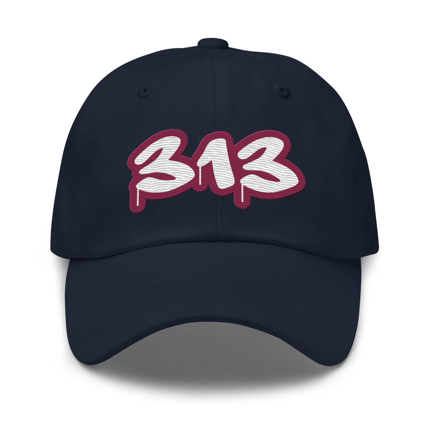 Detroit '313' Dad Hat (Ruby Red Tag Font)