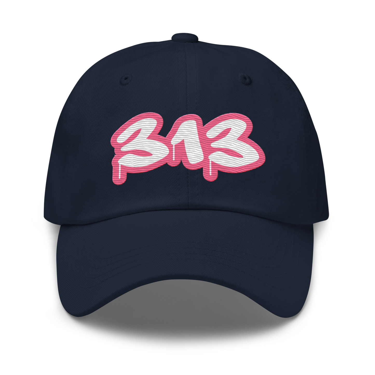 Detroit '313' Dad Hat (Rhodochrosite Pink Tag Font)