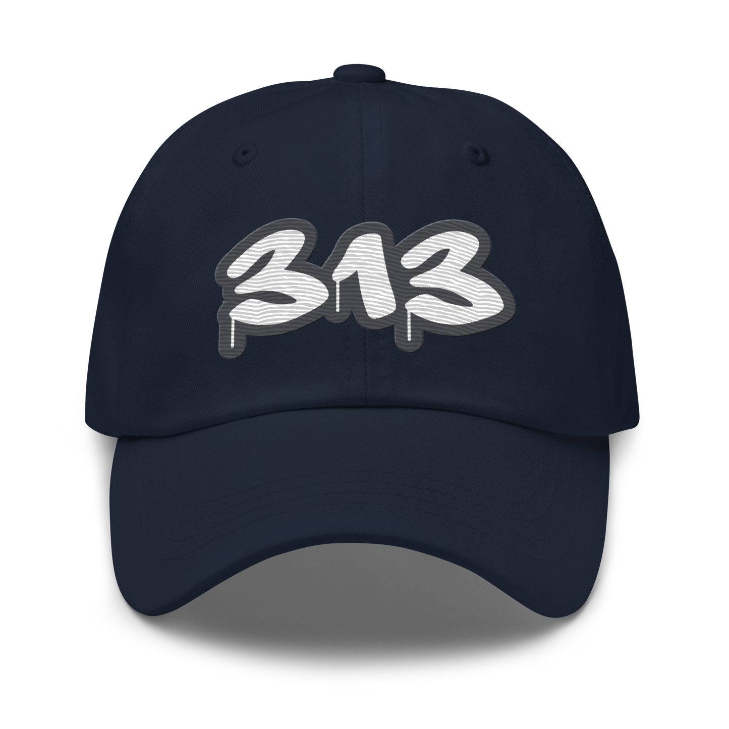 Detroit '313' Dad Hat (Iron Ore Grey Tag Font)