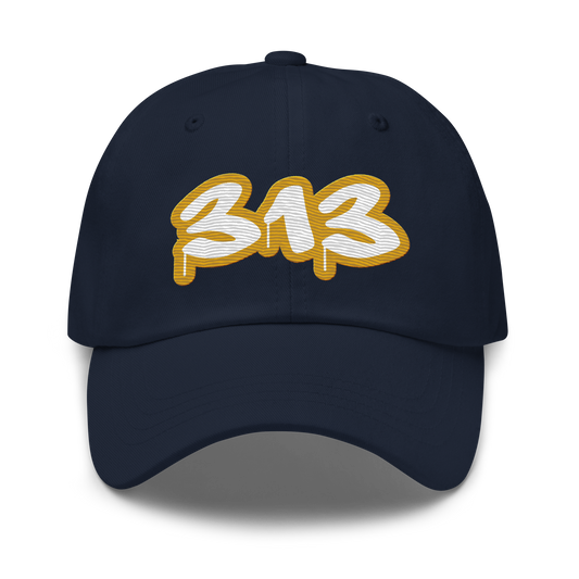 Detroit '313' Dad Hat (Gold Tag Font)