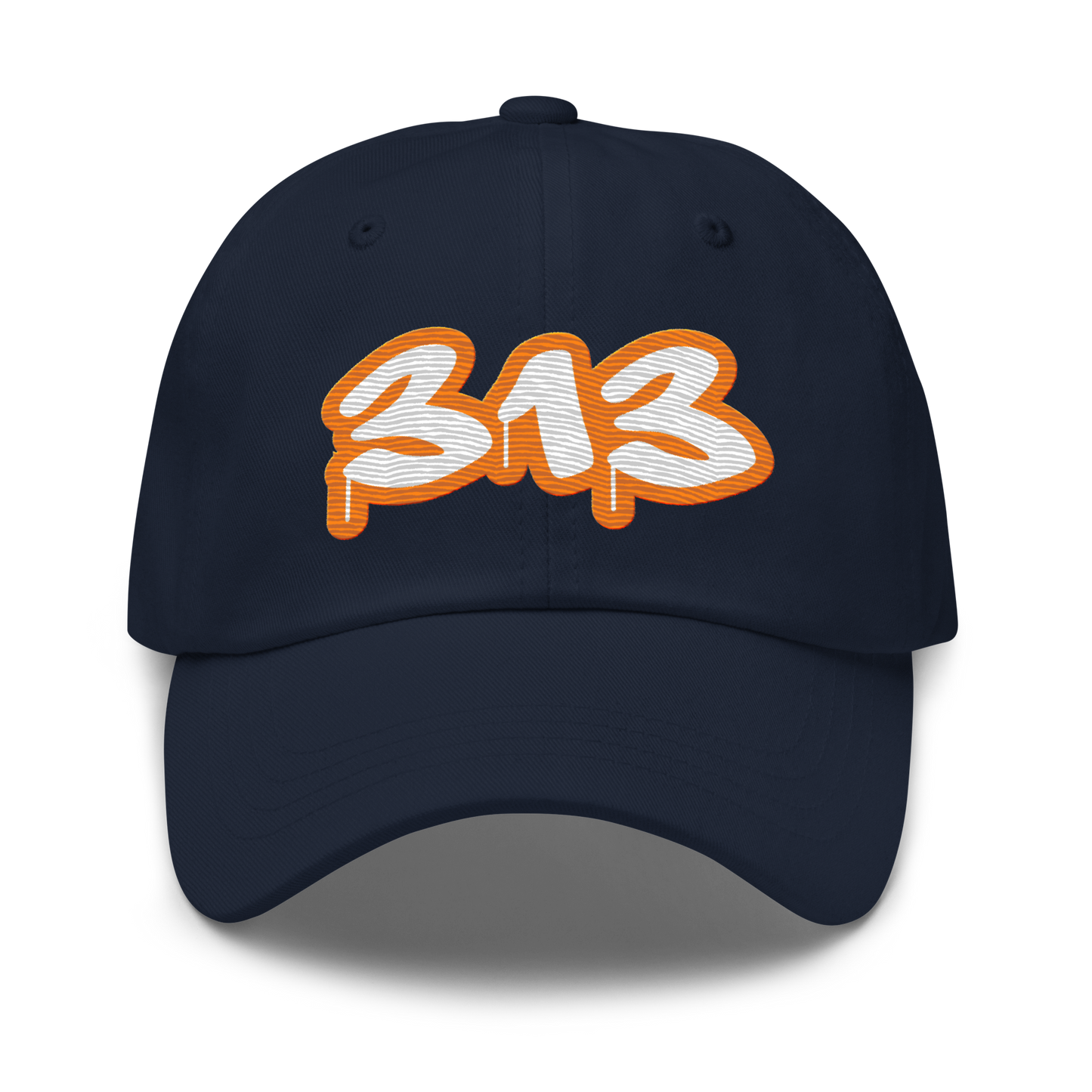 Detroit '313' Dad Hat (Orange Tag Font)