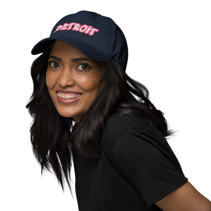 'Detroit' Dad Hat (Rhodochrosite Pink Tag Font)