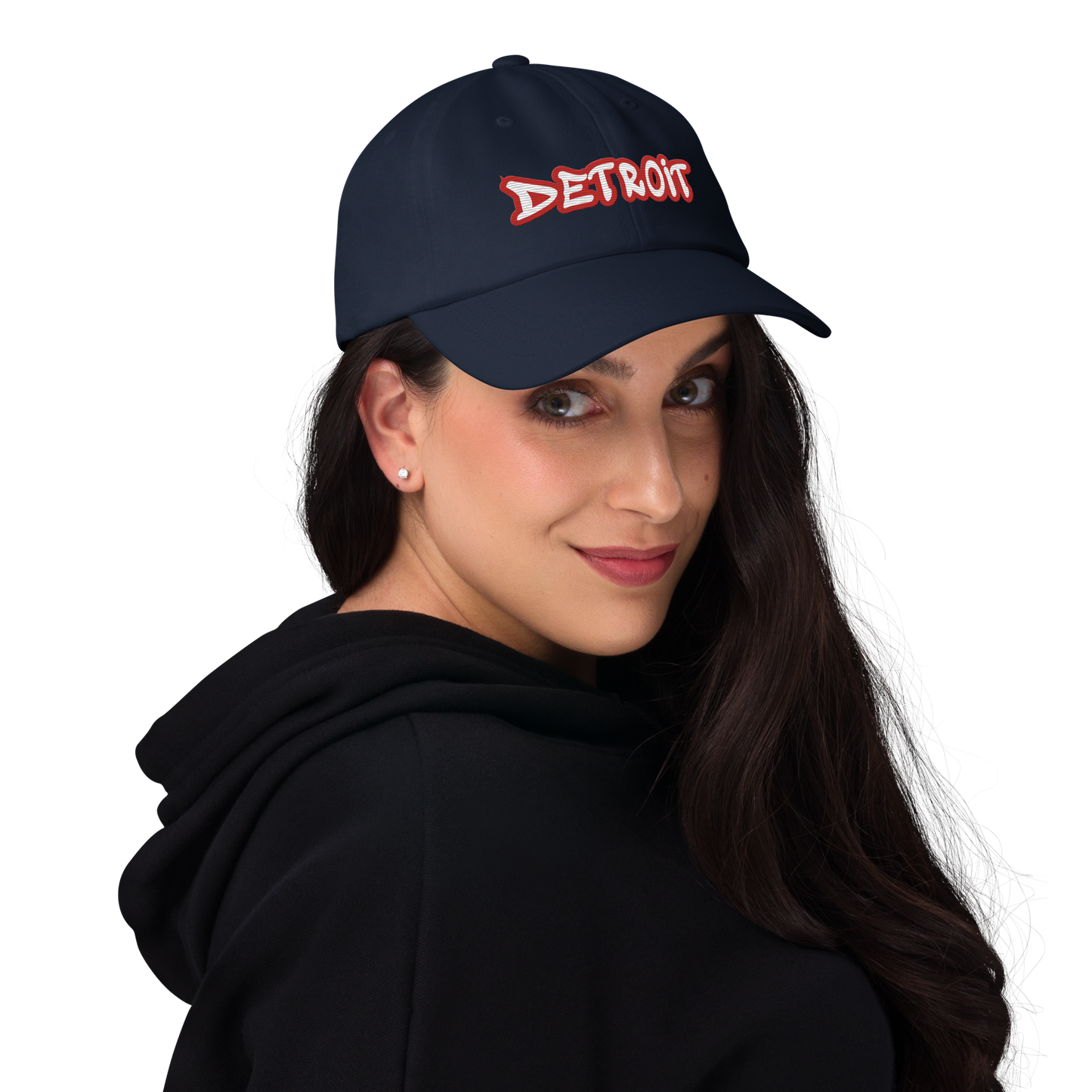 'Detroit' Dad Hat (Aliform Red Tag Font)