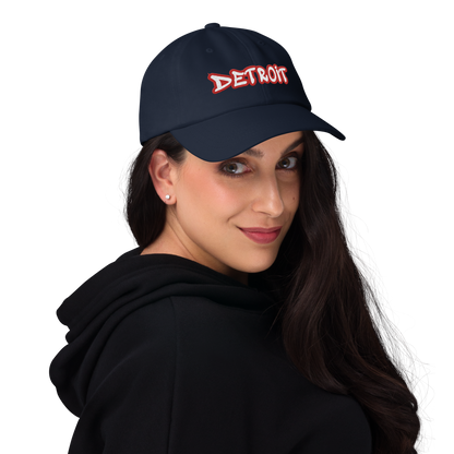 'Detroit' Dad Hat (Aliform Red Tag Font)