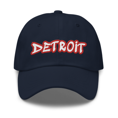 'Detroit' Dad Hat (Aliform Red Tag Font)