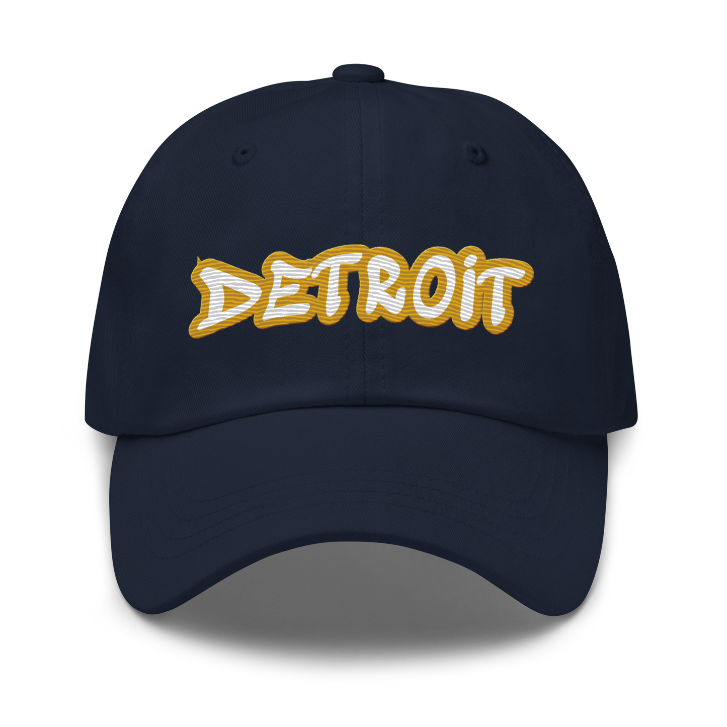 'Detroit' Dad Hat (Gold Tag Font)