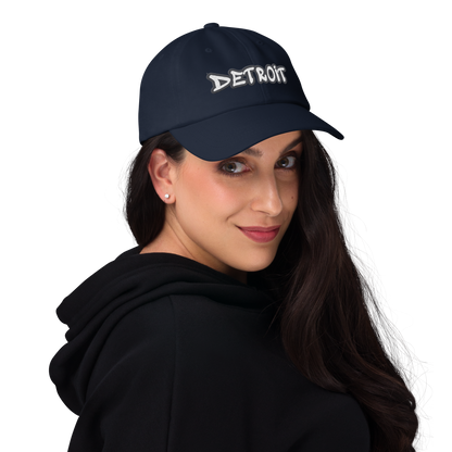 'Detroit' Dad Hat (Iron Ore Grey Tag Font)